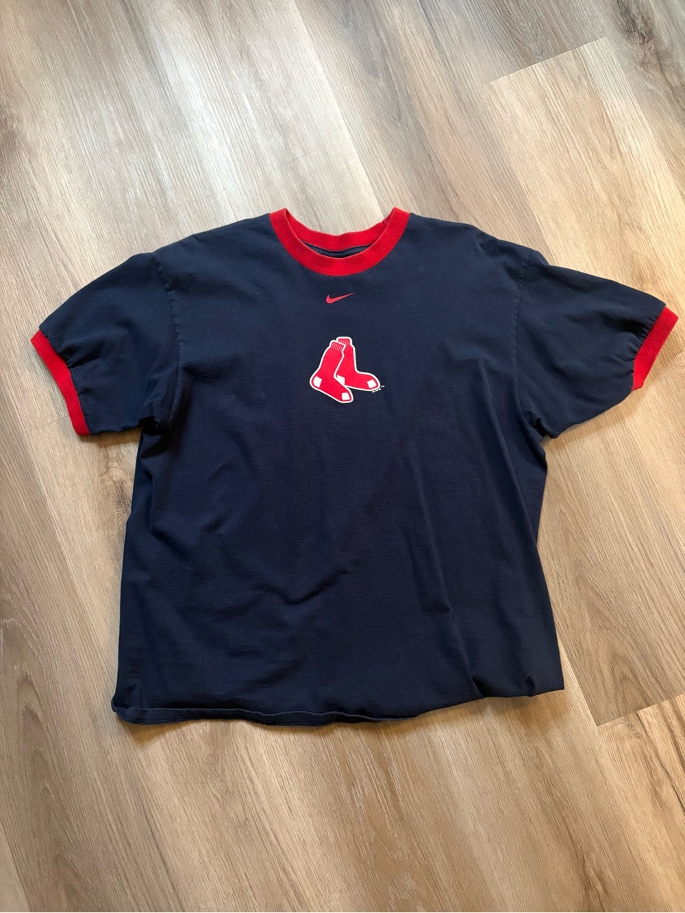 Boston Red Sox Nike centre swoosh ringer t-shirt